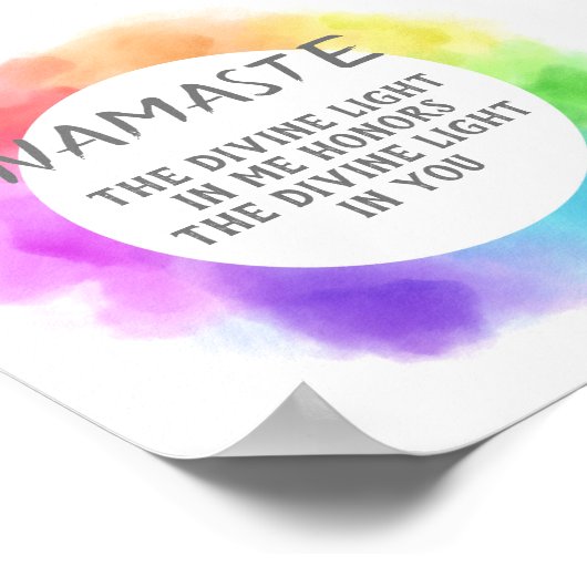 ナマステ引用文ポスター水彩画 ポスター (角)