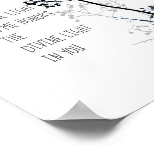 ナマステ引用文ポスター白黒自然アート ポスター (角)