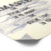 ナマステ引用文抽象芸術水色デザイン灰色 ポスター (角)