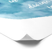 ナマステ引用文水彩アートブルーとホワイト ポスター (角)