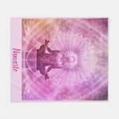 ナマステ引用文禅ヨガ瞑想デザイン フリースブランケット (正面(横))