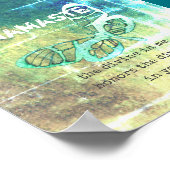 ナマステ感動的引用文ティール（緑がかった色）蝶 ポスター (角)