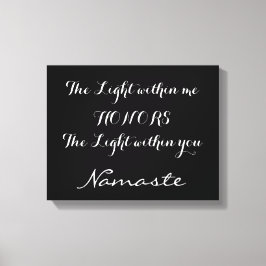 ナマステ感動的白黒タイポグラフィ キャンバスプリント