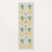 ナマステ水色パイナップルパターンモノグラム ヨガマット (正面)