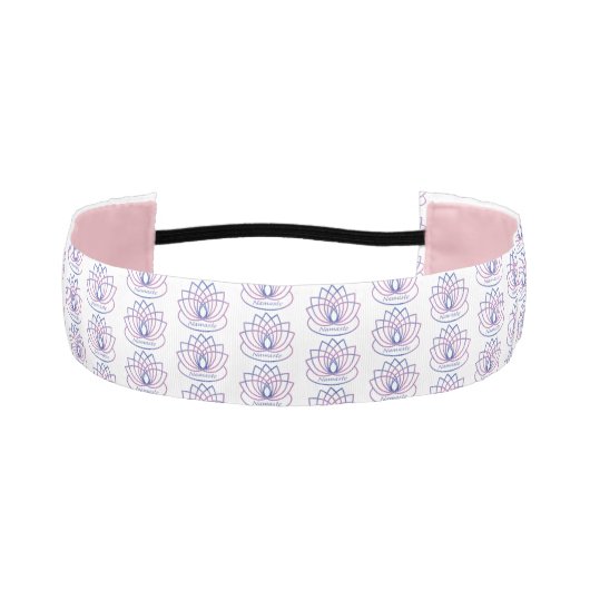 ナマステ紫とピンクの蓮の花 アスレチックヘッドバンド (正面)