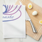 ナマステ紫とピンクの蓮の花 キッチンタオル (四つ折り)