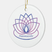 ナマステ紫とピンクの蓮の花 セラミックオーナメント (左)