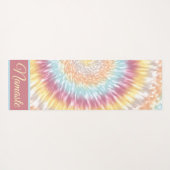 ナマステ絞り染めパステルレインボーアクアピンクイエロー ヨガマット (裏面(横))