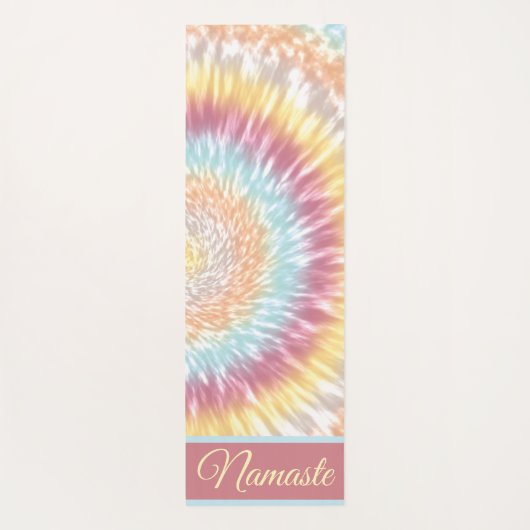 ナマステ絞り染めパステルレインボーアクアピンクイエロー ヨガマット (裏面)