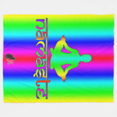 ナマステ虹の意図 フリースブランケット (正面(横))