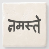 ナマステ(नमस्ते) - Devanagari Script ストーンコースター (正面)