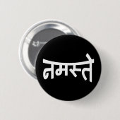 ナマステ(नमस्ते) - Devanagari Script 缶バッジ (正面&裏面)