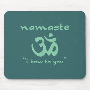 ナマステ – お辞儀する(緑) マウスパッド