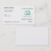 ナマステ – お辞儀する（緑） 名刺 (正面/裏面)