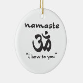 ナマステ – お辞儀する（黒） セラミックオーナメント (右)