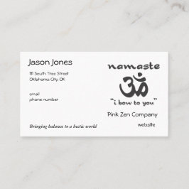 ナマステ – お辞儀する（黒） 名刺