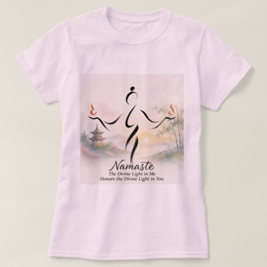 「ナマステ」の意味が書かれた太極拳Tシャツ Tシャツ (デザイン正面)