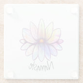 ナマステ、（ばちゃばちゃ）跳ねるパステルロータスフラワー ガラスコースター (裏面)