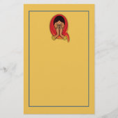ナマステ・グリーティングで頭のスカーフをしたヒンドゥー教の女性 便箋 (正面)