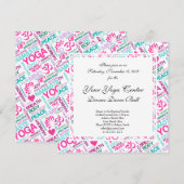 ナマステ、ピンク ヨガ パターン - 平和と調和 招待状 (正面/裏面)