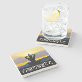 ナマステ、ヨガサンライズ、コースター ストーンコースター (横)