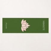 ナマステ·ヨガ·ウーマンがグラフィック·グリーンをポーズ ヨガマット (正面(横))