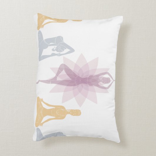 ナマステ、ヨガ、ヨーガ行者、女性、チャクラ、キー、スピリチュアル、禅 アクセントクッション (裏面(縦))