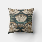 ナマステ，ヨガ，瞑想，平和，尊敬 クッション (裏面)