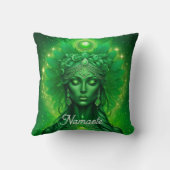 ナマステ，ヨガ，瞑想，平和，尊敬 クッション (裏面)