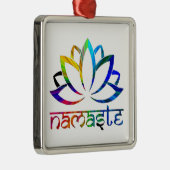 ナマステ、ロータスフラワー、レインボー、スピリチュアルオーナメント メタルオーナメント (右)