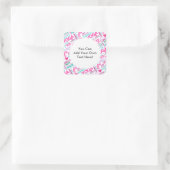 ナマステ、平和および調和のピンクのヨガパターン スクエアシール (バッグ)