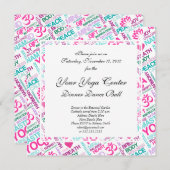 ナマステ、平和および調和のピンクのヨガパターン 招待状 (正面/裏面)