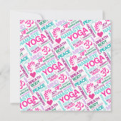 ナマステ、平和および調和のピンクのヨガパターン 招待状 (裏面)