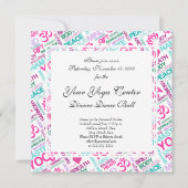 ナマステ、平和および調和のピンクのヨガパターン 招待状 (正面)