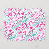 ナマステ、平和と調和ピンクYOGAパターン ポストカード (正面/裏面)