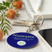 ナマステ-引用文とOM記号 キーホルダー (側面)