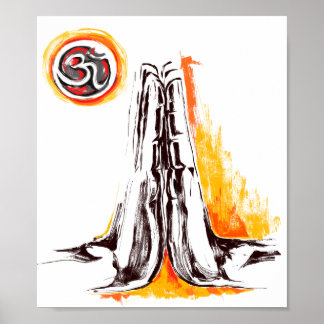 ナマステ、折り畳まれた手の姿勢 ポスター