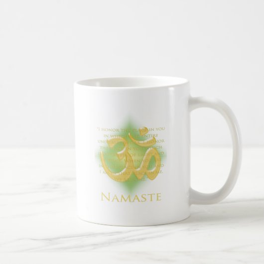ナマステ-私はあなたに曲がります(緑で) コーヒーマグカップ (右)
