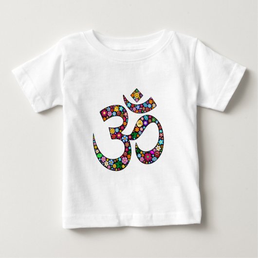 ナマステ 花 シンボル アート ベビーTシャツ (正面)