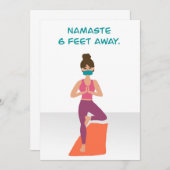 ナマステ、６フィート離れて - 検疫ヨガ - Covid19 サンキューカード (正面/裏面)