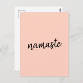 ナマステ | Peachy Pink モダン Yoga Meditation ポストカード (正面/裏面)