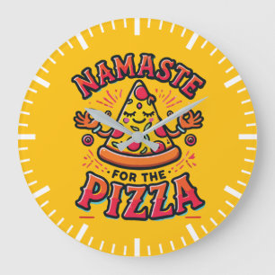 ナマステforピザ – ヨガおもしろいー ラージ壁時計