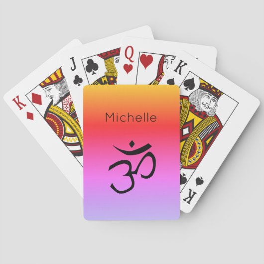 ナマステOMシンボルヨガパーソナライズされた トランプ (裏面)