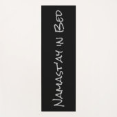 ナマストアイインベッドブラックシルバーヨガおもしろいプンマット ヨガマット (正面)