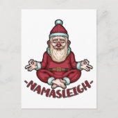 ナマスレイおもしろいサンタクロースヨガめい想クリスマス ポストカード (正面)