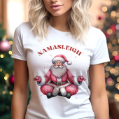 ナマスレイおもしろいサンタヨガクリスマス トライブレンドＴシャツ