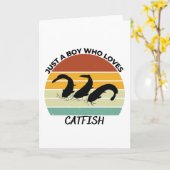 ナマズが大好きな少年 カード (黄色い花)