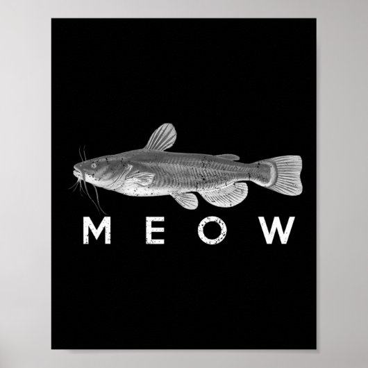 ナマズのシャツムーおもしろいカズ魚釣りフィッシャー ポスター (正面)