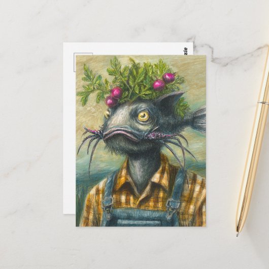 ナマズの庭師シュール ポストカード (正面/裏面インサイチュ)