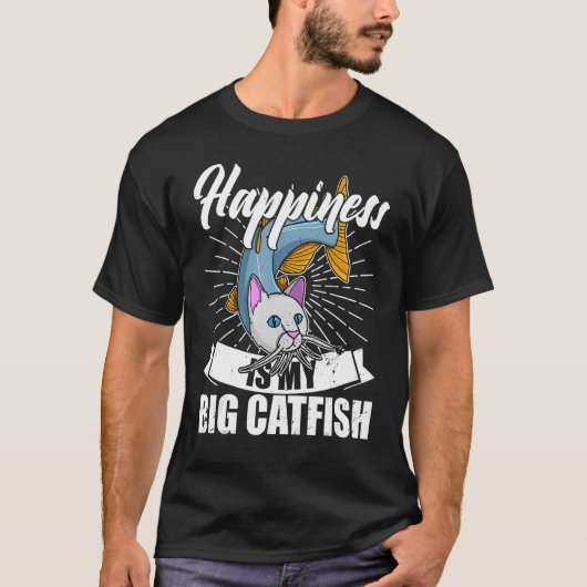 ナマズ母音ナマズ魚釣りユーモア1 Tシャツ (正面)